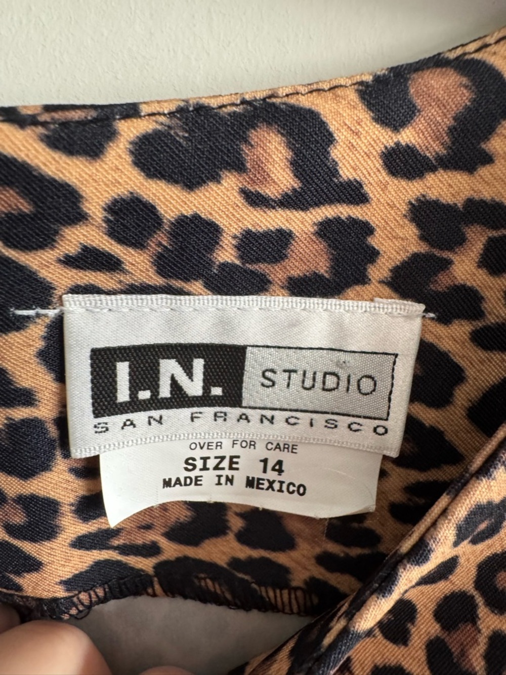 I.N. Studio Leopard Print Midi Dress in Tan and Black - Picture 3 of 6